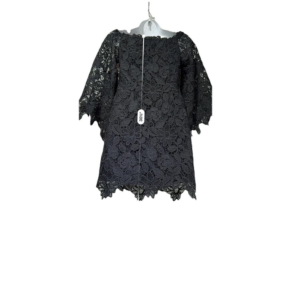 Free People Dusk Lace Off Shoulder black Mini Dress Size 0 - Picture 7 of 12